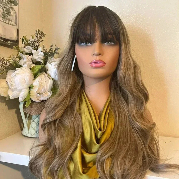 Balayage Brown & Blonde Wavy Wig - Picture 1 of 4